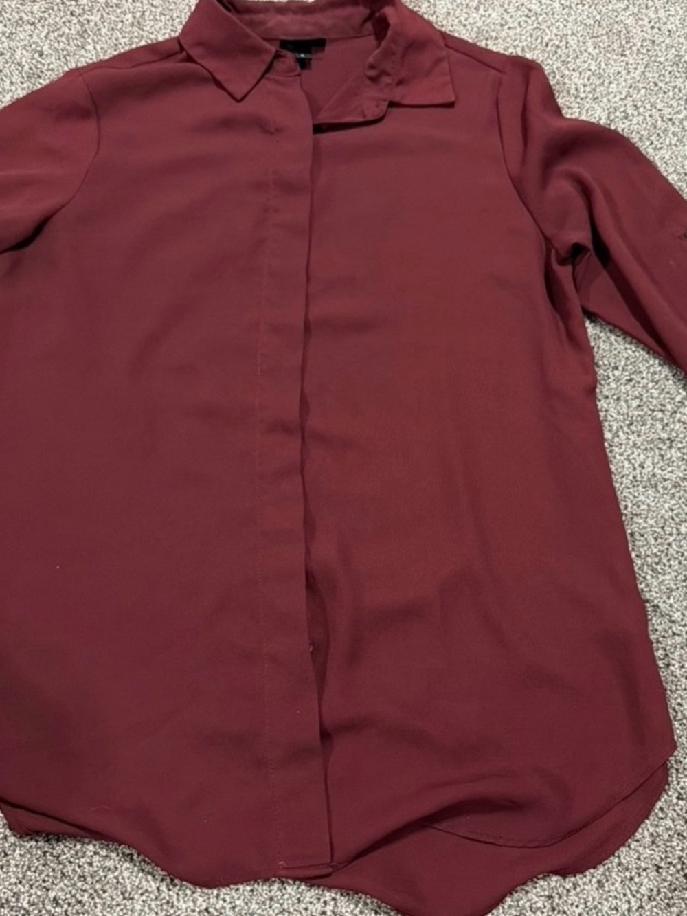 Massimo Burgundy Button-Front Blouse